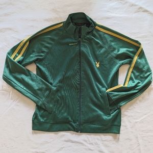 Vintage Playboy Green + Yellow Zip Up Track Jacket